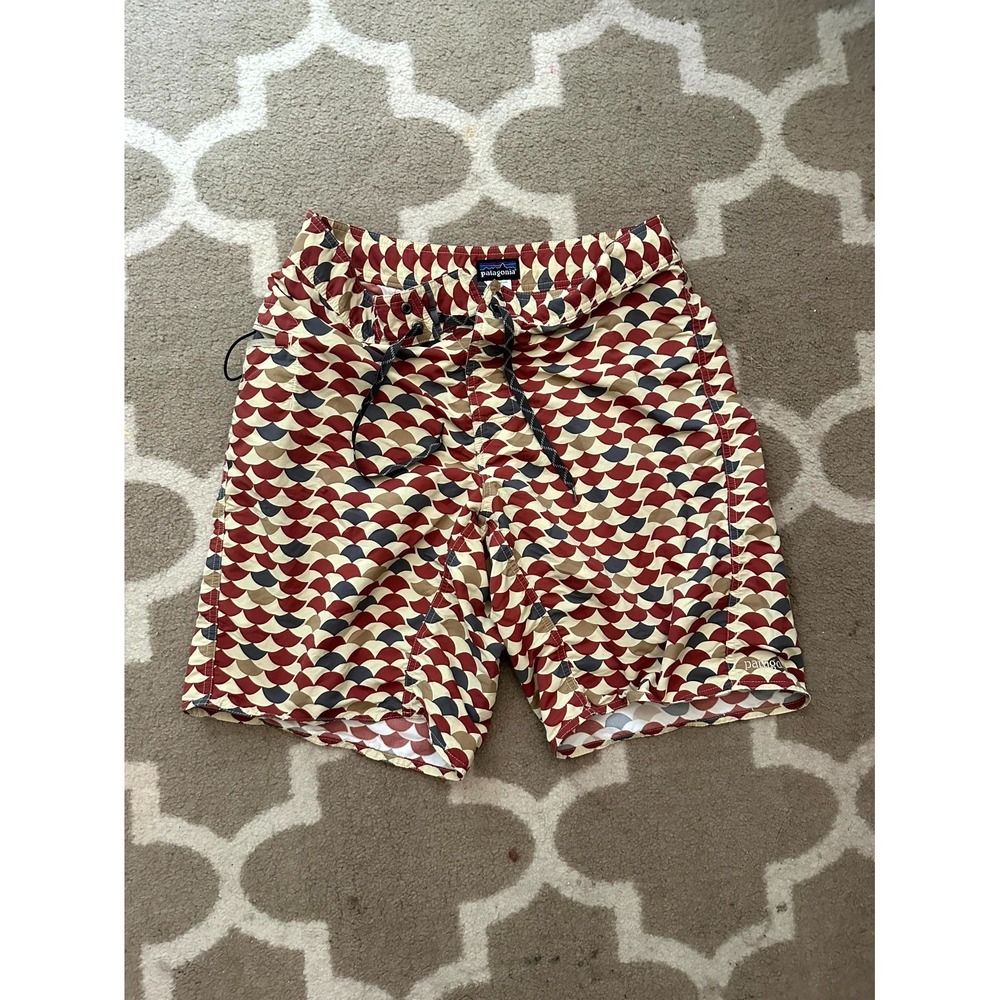 Patagonia M's Wavefarer Board Shorts Mens 32 Multicolor Geometric Swimwear Beach